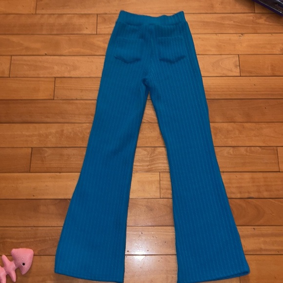 Storets Blue Knit Bootcut Pants - Picture 2 of 6